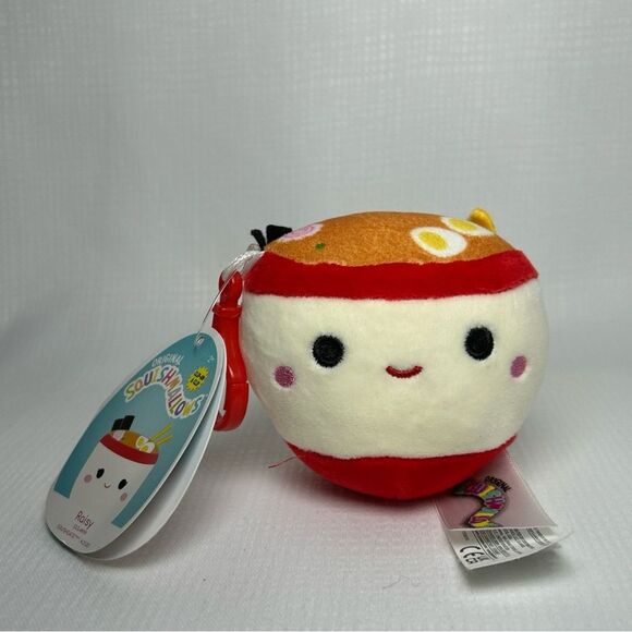 NWT Squishmallows 3.5" Raisy the Ramen Clip-On Keychain - Picture 1 of 5